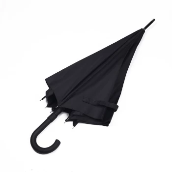 Yuvarlak Fiber Baston Şemsiye (Siyah)